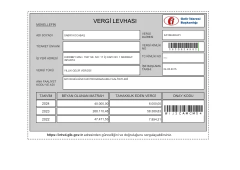 Vergi levhası önizlemesi